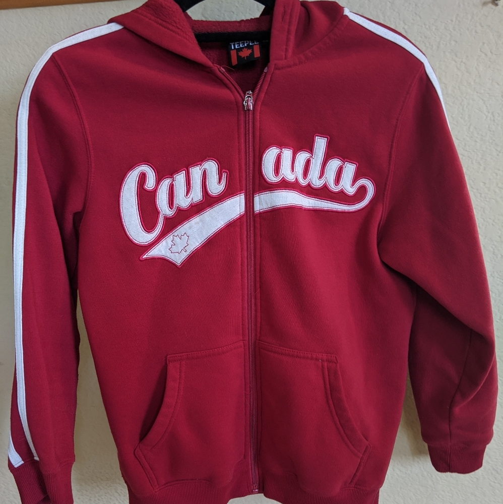 Original Canada Zip Hoodie Baseball Lettering